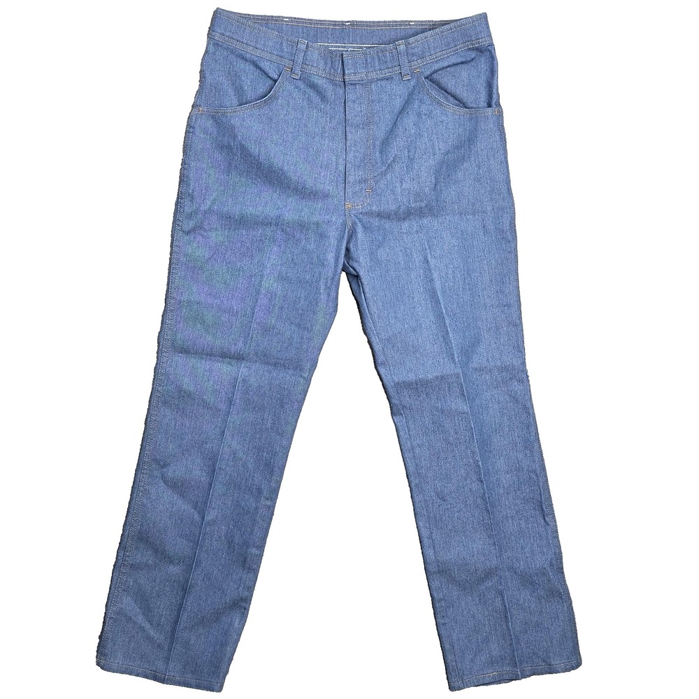 Vintage Wrangler Jeans Mens 34 x 30 Light Blue Denim Straight Leg Zip 85498LB